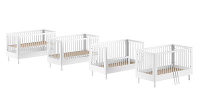 Chambres complètes-Combinaison de chambre d'enfant Forrest Beech 4-hêtre laqué blanc-Vipack-maill-5