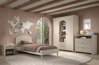 Chambres complètes-Combinaison de chambre d'enfant Lux 4-coloris clay-Vipack-mailleux-1