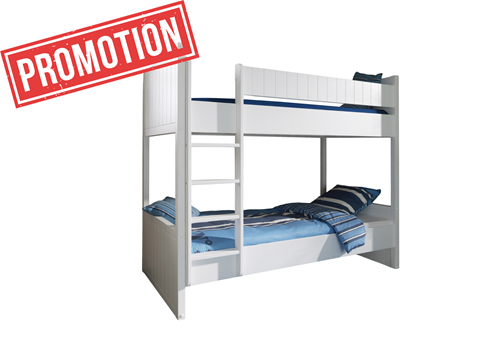 Lit superposé-ROBIN LIT SUPERPOSÉ 90 x 200 cm BLANC-Vipack-mailleux-0