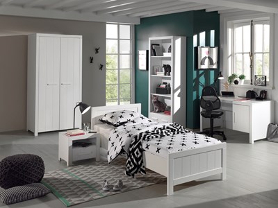 Chambres complètes-Combinaison de chambre d'enfant Erik 5-blanc de la collection erik-Vipack-mail-1