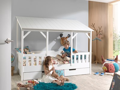 Chambres complètes-Combinaison de chambre d'enfant Housebed 4-Vipack-mailleux-5
