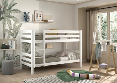 Lit superposé-PINO LIT SUPERPOSÉ (H 140cm) 90 x 200 cm BLANC-Vipack-mailleux-1