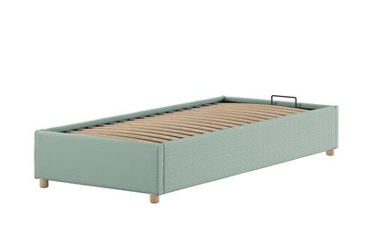 Lit enfant-MOON STORAGE CADRE DE LIT CÔTÉ COURT 90 x 200 cm BOUCLÉ VERT-Vipack-mailleux-3