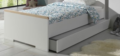 Lit tiroir-LONDON LIT GIGOGNE 90 x 190 cm BLANC-Vipack-mailleux-1