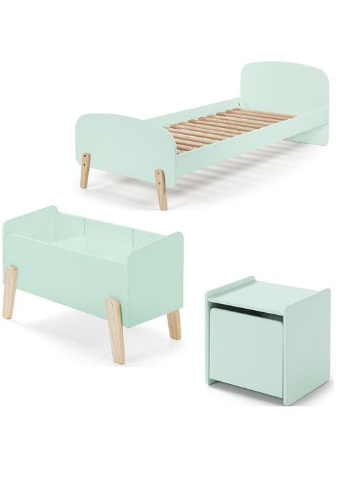 Chambres complètes-Combinaison de chambre d'enfant Kiddy 3-menthe-Vipack-mailleux-0