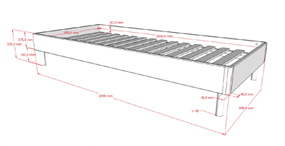 Lit enfant-FORREST CADRE&nbsp;DE LIT 90 x 200 cm CHÊNE-Vipack-mailleux-2