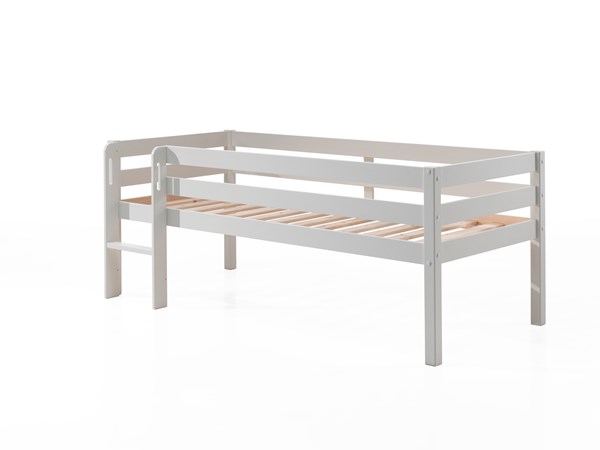 Lit mi-hauteur-PINO LIT MI-HAUTEUR BAS AVEC ÉCHELLE 90 x 200 cm BLANC-Vipack-mailleux-0