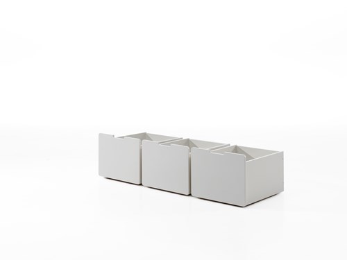 Coffre jouets-PINO  SCOTT ENSEMBLE DE 3 TIROIRS POUR LIT MI-HAUTEUR BAS BLANC-Vipack-mailleux-0