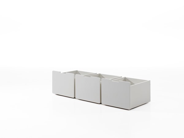 Coffre jouets-PINO  SCOTT ENSEMBLE DE 3 TIROIRS POUR LIT MI-HAUTEUR BAS BLANC-Vipack-mailleux-0