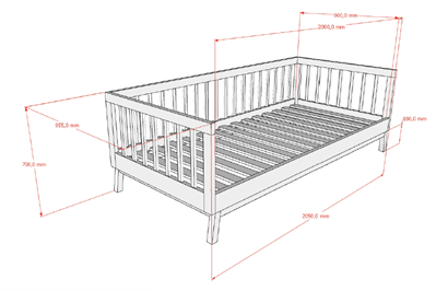 Lit enfant-SEZANE LIT CAPITAINE 90 x 200 cm NOIX-Vipack-mailleux-2
