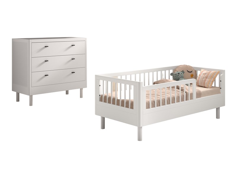 Chambres complètes-Combinaison de chambre d'enfant Forrest Beech 2-hêtre laqué blanc-Vipack-maill-0