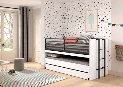 Lit mi-hauteur-SAM LIT MI-HAUTEUR (86) 90 x 200 cm BLANC-Vipack-mailleux-5
