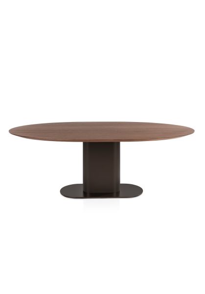 Tables de salle à manger-Brianza, table 210 x 100 cm - placage de noyer - steelbrown-Xooon-maille-0
