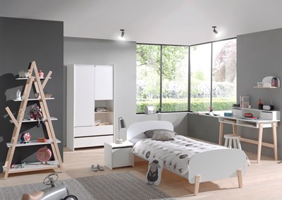 Chambres complètes-Combinaison de chambre d'enfant Kiddy 4-blanc-Vipack-mailleux-1