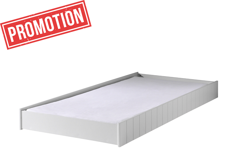 Lit tiroir-ROBIN LIT GIGOGNE 90 x 190 cm BLANC-Vipack-mailleux-0