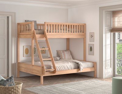 Lit superposé-SEDA LIT DE FAMILLE 140 x 200 cm + 90 x 200 cm HÊTRE NATUREL-Vipack-mailleux-1