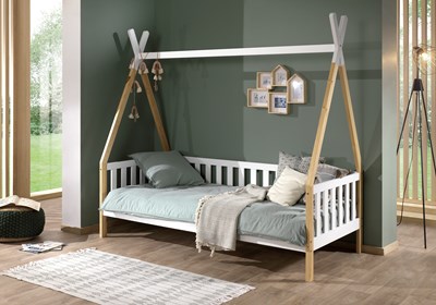 Lit enfant-TIPI LIT AVEC GRILLE 90 x 200 cm BI-COULEUR-Vipack-mailleux-5