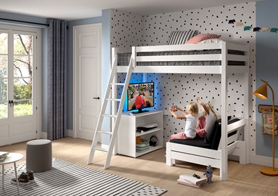 Chambres complètes-PIN0 Chambre pour jeunes de 3 pièces.-Vipack-mailleux-1