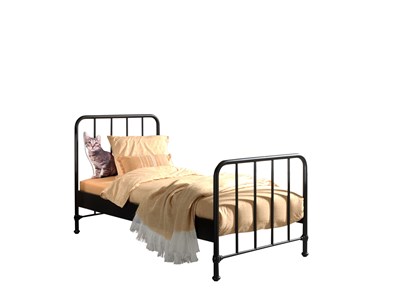 Chambres complètes-Combinaison de chambre d'enfant Bronxx noir-Vipack-mailleux-3