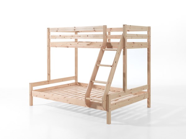Lit superposé-PINO LIT DE FAMILLE 140 x 200 cm + 90 x 200 cm NATUREL-Vipack-mailleux-0