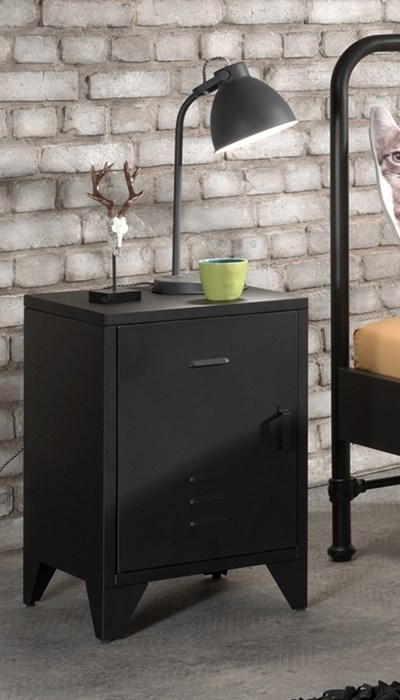 Chambres complètes-Combinaison de chambre d'enfant Bronxx noir-Vipack-mailleux-8