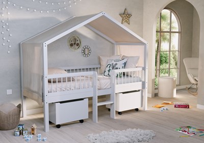 Chambres complètes-Combinaison de chambre d'enfant Forrest Beech hêtre laqué blanc-Vipack-mailleu-1