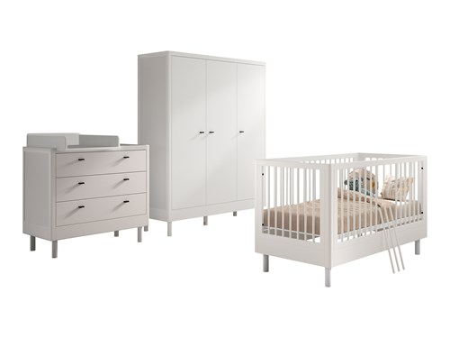 Chambres complètes-Combinaison de chambre d'enfant Forrest Beech 4-hêtre laqué blanc-Vipack-maill-0