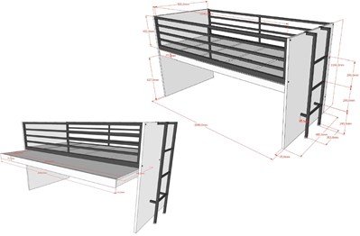 Chambres complètes-Combinaison de chambre d'enfant Sam finition chêne-Vipack-mailleux-2