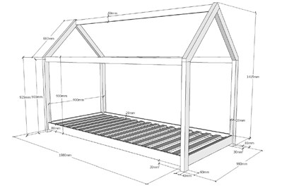 Chambres complètes-Combinaison de chambre d'enfant Cabane,Out Of Collection blanc-Vipack-mailleux-2