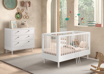 Chambres complètes-Combinaison de chambre d'enfant Forrest Beech 0-hêtre laqué blanc-Vipack-maill-1