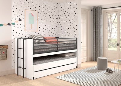 Lit mi-hauteur-SAM LIT MI-HAUTEUR (86) 90 x 200 cm BLANC-Vipack-mailleux-1