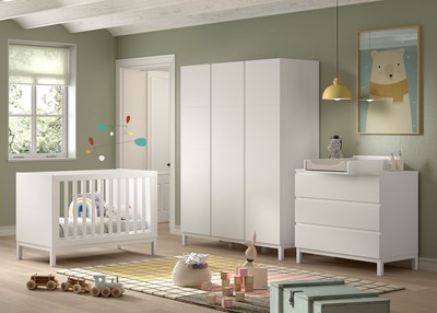 Chambres complètes-Combinaison de chambre d'enfant Eva 4-blanc-Vipack-mailleux-1