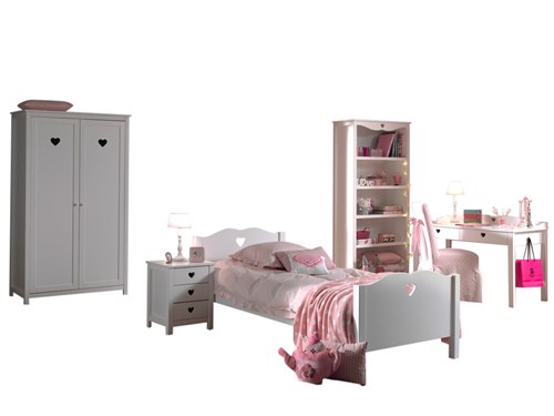 Chambres complètes-Combinaison de chambre d'enfant Amori 5-blanc-Vipack-mailleux-0