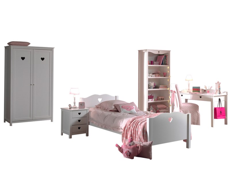 Chambres complètes-Combinaison de chambre d'enfant Amori 5-blanc-Vipack-mailleux-0