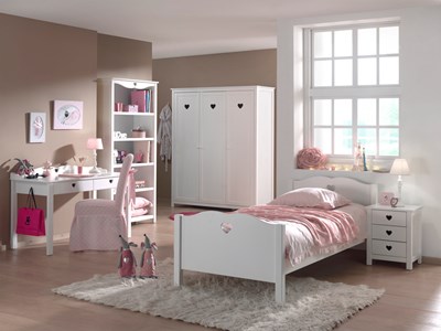 Chambres complètes-Combinaison de chambre d'enfant Amori 5-blanc-Vipack-mailleux-1