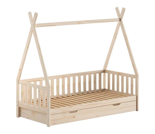 Chambres complètes-Combinaison de chambre d'enfant Tipi naturel-Vipack-mailleux-0