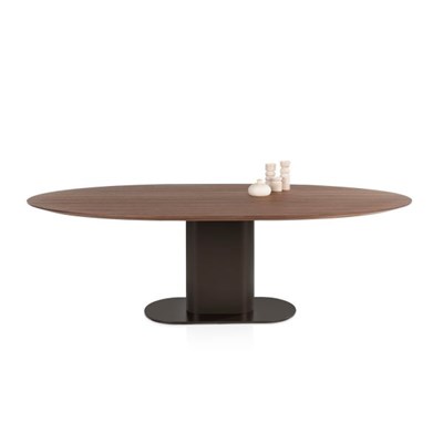 Tables de salle à manger-Brianza, table 240 x 100 cm - placage de noyer - steelbrown-Xooon-maille-2
