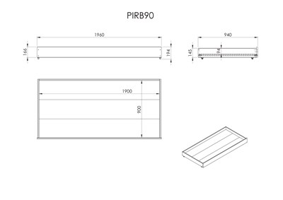 Lit tiroir-PINO LIT GIGOGNE 90 x 190 cm GRIS-Vipack-mailleux-2