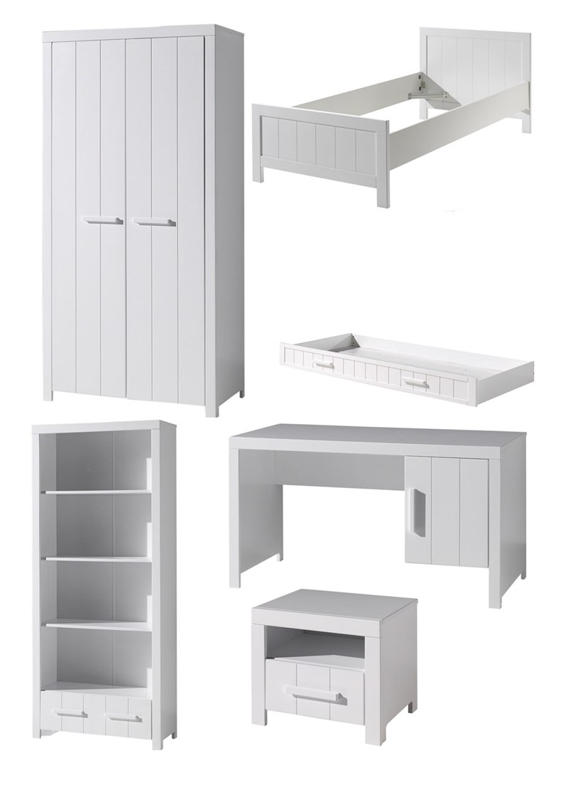 Chambres complètes-Combinaison de chambre d'enfant Erik 9-blanc de la collection erik-Vipack-mail-0
