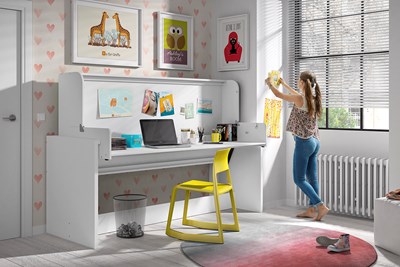Lit enfant-DENVER LIT BUREAU 90 x 200 cm BLANC-Vipack-mailleux-5