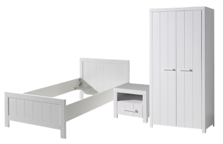 Chambres complètes-Combinaison de chambre d'enfant Erik 4-blanc de la collection erik-Vipack-mail-0