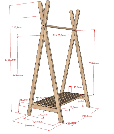 Porte manteaux-NATURE PORTANT CHÊNE-Vipack-mailleux-2