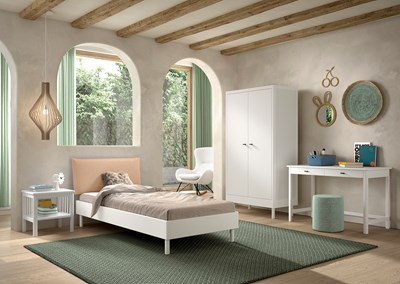 Chambres complètes-Combinaison de chambre d'enfant Forrest Beech 4-hêtre laqué blanc-Vipack-maill-1