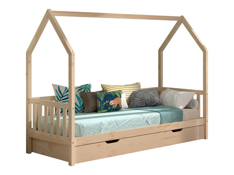 Chambres complètes-Combinaison de chambre d'enfant Cabane couleur naturel-Vipack-mailleux-0