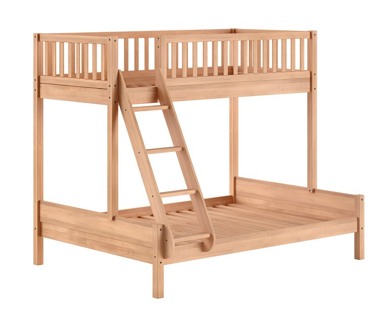 Lit superposé-SEDA LIT DE FAMILLE 140 x 200 cm + 90 x 200 cm HÊTRE NATUREL-Vipack-mailleux-0