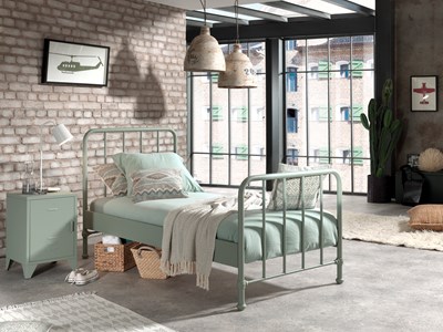 Chambres complètes-Combinaison de chambre d'enfant Bronxx vert-Vipack-mailleux-1