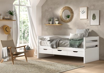 Lit enfant-MARGRIT LIT CAPITAINE (92) 90 x 200 cm BLANC-Vipack-mailleux-1