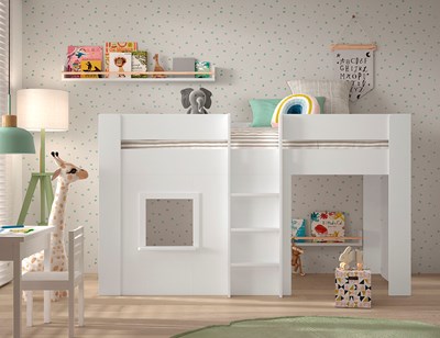 Lit mi-hauteur-RENO LIT MI-HAUTEUR 90 x 200 cm BLANC-Vipack-mailleux-3