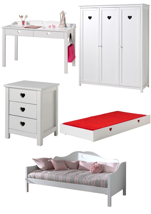 Chambres complètes-Combinaison de chambre d'enfant Amori 2-blanc-Vipack-mailleux-0