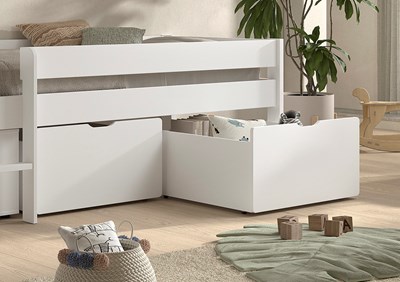 Tiroir-PRIMO TIROIR POUR LIT MI-HAUTEUR BAS BLANC-Vipack-mailleux-1
